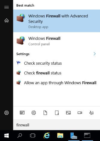 Как показано ниже, должен появиться брандмауэр Windows в режиме повышенной безопасности, нажмите здесь